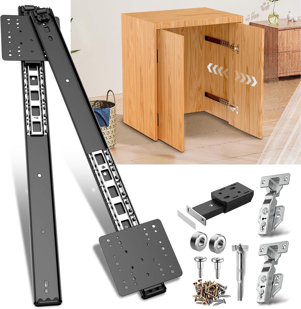 Pocket Door Slide Kit, Cabinet Door Hardware for Insert Doors