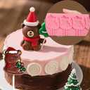 2 x 1 Pcs Christmas Bear Chocolate Silicone Mold, Cute Bear Lollipop Fondant Mold, for Christmas Party Cake Decoration, Biscuit Candy Flower Paste Chewing Gum Resistant to High and Low Temperature