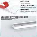 Pushglossy Shower Door Bottom Seal 2 Sets 3/8" x 39.37" Frameless Glass Shower Door Sweep Seal Strip with Drip Rail, Stop Water Leaks