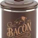 Ayesha Curry Enamel on Steel Bacon Grease Can / Bacon Grease Container - 4 Inch, Brown