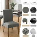 MOSAYT 100% Waterproof Dining Room Chair Covers Set of 4, Super Fit Stretch Jacquard Parson Chairs Slipcovers Removable Washable Chair Seat Protectors for Home, Kitchen, Banquet (Grey)