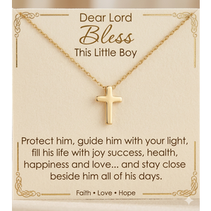 Gold Cross Necklace as Easter Baptism Gifts Boys, Cross Chian for Boys Stainless Steel Crosss Necklaces, Baptism Confirmation 1st Communion Gift for Boy