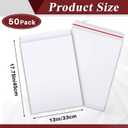 ReliThick 50 Pcs 13 x 17.75 Inch Large Rigid Mailer Self Photo Document Mailers Adhesive Stay Flat White Cardboard Envelopes White Kraft Envelopes for Art Prints Cd Photos Document