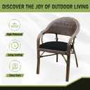 Basic Beyond Outdoor Chair Cushions Set of 4, Outdoor Cushions for Patio Furniture, Water Resistant Patio Chair Cushions with 2 Ties, 17x16x2, Black