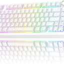 AULA F75 Pro Wireless Mechanical Keyboard with Knob,75% Hot Swappable Custom Gaming Keyboards,RGB Backlit,Pre-lubed Switches,Side Printed PBT Keycaps Creamy Sounding Computer Keyboard, Line White