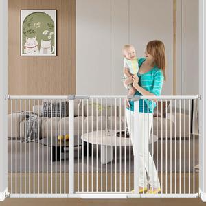 40.5" Extra Tall Baby Gates 72.3"-76.7" Extra Wide Pet Gates for Doorways
Auto Close Pressure Mounted Adjustable Pet Gate Indoor, Easy Walk Through Child Gate for Baby&Pet, One-Hand Operation, White