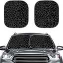 TSVAGA Leopard Sun Shade for Car Windshield Foldable Car Sun Shade for Windshield Funny Sunshades for Women ＆ Men, 2 Pack Automotive Sunshade with Storage Bag, Black