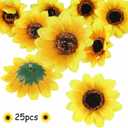 SallyFashion 25pcs Fake Sunflowers Heads - 2.8 Artificial Spring Flowers for DIY Crafts, Wedding, Home Decor & Birthday Party