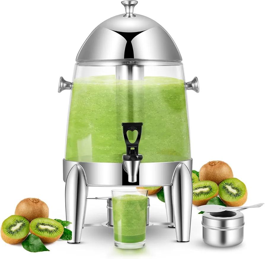Beverage Dispenser With Fuel Holder, 3 Gallon Stainless Steel Drink Dispensers can Continuous heating-Tea Water Coffee Chafer Urn with Spigot