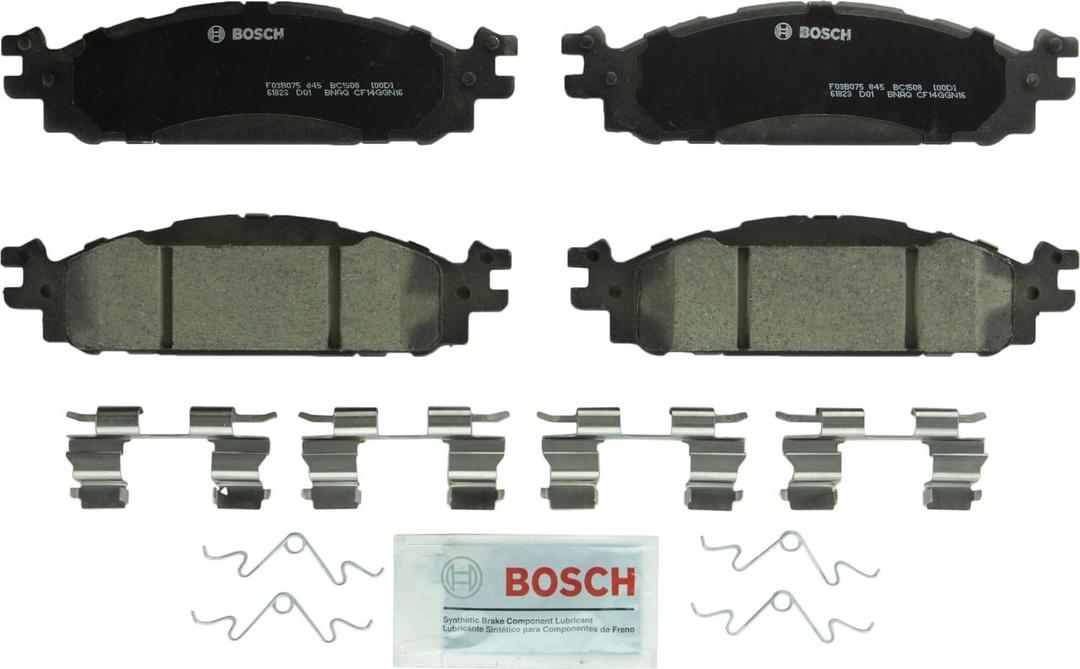 BOSCH BC1508 QuietCast Premium Ceramic Disc Brake Pad Set - Compatible with Select Ford Explorer, Flex, Taurus; Lincoln MKS, MKT; FRONT