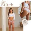 VKME Cotton Underwear for Women Seamless No Show Bikini Breathable Hipster Wavy Sides Invisibles Cheeky Panties 5 Pack (S)