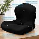 Seat Cushion for Office Chair and Car, L-Shaped Ergonomic Car Seat Cushions, Memory Foam Chair Cushion, Lumbar Support Pillow for Wheelchair, Car, Home, Office, Desk, Black