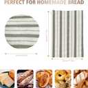 2 x Reusable Bread Bags for Homemade Bread with Proofing Bowl Cover Set, BPA-Free TPU Lining for Sourdough Loaf, Freezer Bread Storage Bag (Gray-green stripes)