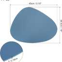 uxcell 4 Pcs Faux Leather Placemats for Dinner Table, PU Leather Drop-Shaped Table Mats Heat Resistant Waterproof Oil Proof Kitchen Placemats (Light Blue)