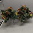 2pcs Artificial Christmas Tree with Ground Spikes, Pine Trees with Tripod Stake, Outdoor Christmas Decorations for Porch, Driveway, Yard A 2pcs