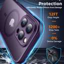 SPIDERCASE Magnetic for iPhone 16 Pro Max Case, Translucent Matte [2Pcs Tempered Glass Screen Protector] [Upgraded Full Camera Protection] Phone Case,Purple