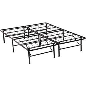 Bed Frame Queen Metal Platform Bed Frame 14 Inch High Mattress Foundation Queen Size Box Spring Replacement Heavy Duty Steel Slat Profile Smart Base Noise-Free Easy Assembly Under-Bed Storage,Black