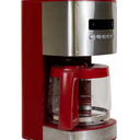 Kenmore Aroma Control 12-Cup Programmable Coffee Maker, Red and Stainless Steel Drip Coffee Machine, Glass Carafe, Reusable Filter, Timer, Digital Display Charcoal Water Filter, Red