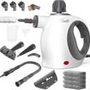 Handheld Steam Cleaner with Safety Lock, 500mL Large Tank & 19PCS Accessories - Multi-Surface Deep Cleaning for Kitchen, Bathroom, Car, Sofa - Removes Stubborn Grime, Sanitizes Surfaces (White)