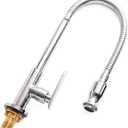 Inchant Outdoor Kitchen Sink Faucet - 360 Rotatable Single Hole Single Handle Cold Water Kitchen Faucet Flexible Neck Laundry Room Tap Bar Garden Outdoor Faucet, Deck Mount Chrome Finish