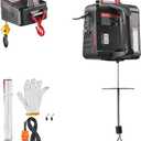 VEVOR 2-in-1 Electric Hoist Winch, 1100 lbs Capacity, 1500W Portable Power Winch Crane, 25 ft Lifting Height, 16.4 ft/min with Manual and Wired Remote Control for Factory, Warehouss, Garage