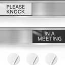 In a Meeting Sign, Magnetic Office Door Signs, Meeting in Progress Sign, Do Not Disturb, Privacy Slider Indicator, Please Knock Sign for Busy Office, Conference Room, Therapy, Work from Home, 3 Adhesive Stickers, Black