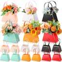 TaoBary 18 Pcs Mother's Day Floral Bouquet Boxes for Arrangement Wedding Party Centerpieces Boxes Portable Flower Paper Gift Wrapping Bag Bulk with Handle for Wedding Bridal Shower(Classic)