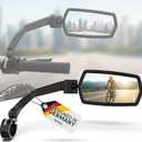 WITTKOP Bike mirror | Large HD field of vision | 360 rotatable & foldable | Mounting above & below | Break-proof & durable | ebike accessories, bike mirror handlebar mount, bicycle mirrors