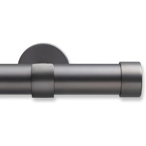 MODE Cambria Designer Series - Premium 4.5 foot Custom Curtain Rod - 1-1/8 inch Large Diameter - Non-Adjustable for a Seamless Look - Premium Designer Brackets and End Caps - Matte Graphite Finish