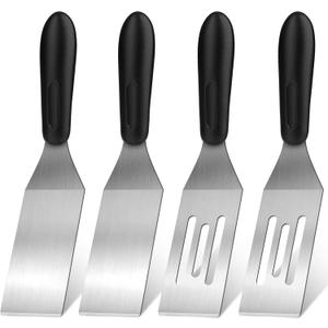 2Pcs Stainless Steel Spatula Set,Mini Serving Spatula for Kitchen Use,Metal Spatula for Cooking with Heat Resistant Handle,Metal Spatulas for kitchen use for PancakesLasagnaBrownies (4PCS)