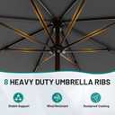 AreShark 9 FT Patio Umbrella for Outdoor, Outdoor Table Umbrella with Push Button Tilt and Crank, Outdoor Patio Umbrellas with 8 Sturdy Ribs for Market, Garden, Pool (Gray)