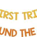 First Trip Around the Sun Banner - Boho Sunshine 1st Birthday Party Banner, Sunshine Baby Shower Party Decorations Gold Orange