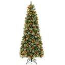 7.5FT Pre-Lit Artificial Christmas Tree with Branch Tips, Warm White LED Lights