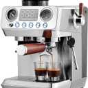SHARDOR 20 Bar Espresso Machine with Grinder, Expresso Coffee Machines with Professional Steam Wand, 52mm Portafilter, 45 Precise Grind Settings, Stainless Steel All-in-One Coffee Maker for Home Use