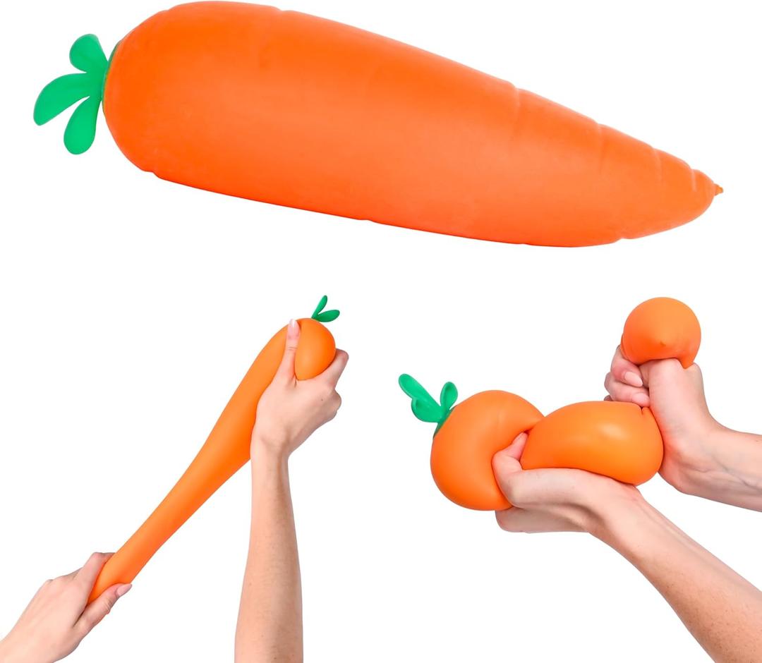 Toymendous Squishy Carrot Jumbo 11.5 Inch Squishy Vegetable | Giant Stress Relief Toy | Fidget Sensory Food Fun for Kids, Teens & Adults