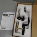Elemake Front Door Handle - Exterior/Interior Front Entry Handleset with Door Knob, Passage Keyless Entry Door Lock, Reversible for Left & Right Handed Door | Matte Black