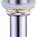 KES Bathroom Sink Drain with Overflow Vessel Vanity Sink Pop Up Drain Stopper Polished Chrome, ALL Metal Rustproof Brass and 304 Stainless Steel, S2008A-CH