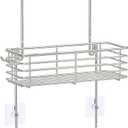 SMARTAKE Hanging Shower Head Caddy, Rustproof Bathroom Shower Shelf Organizer, SUS201 Stainless Steel Over The Storage Rack, for Toilet, Bathroom, Silver