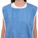 Elaine Karen 12 Pack Premium Adult Bibs for Women & Men, Eating Cloth for Elderly Seniors and Disabled, Adjustable, Terry Bib Clothing Protectors, Machine Washable, Blue