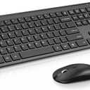 cimetech Wireless Keyboard and Mouse Combo, 2.4G USB Full Size Wireless Computer Keyboard and Adjustable Mouse for Computer/ Laptop/ PC/ Mac/ Windows - Black