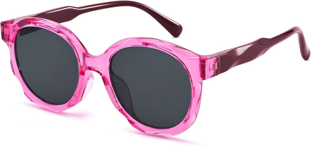 Pro Acme Kids Square Sunglasses for Girls TR90 Flexible Material Polarized Cute Shaped UV400 Sunnies Age 4-12