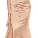 Miusol Women's Sexy Off Shoulder Sequin Lace Wedding Bridesmaid Party Long Dress (Beige, XL)
