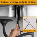 GRENPRO 11" Basin Wrench, Sink Wrench Faucet Tool for Tight Spaces, Adjustable Tap Nut Plumbing Spanner for Professional Plumber, Capacity of 3/8" to 1-1/4" Faucet Wrenches for Undermount Sink