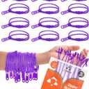 UpBrands 12-Pack Purple 7-Inch Zipper Bracelets  Fidget Party Favors for Kids, Bulk Anxiety Toys, and Stylish Accessories for Heart Day & Purple Thursday