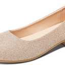 ALTOCIS Womens Low Block Chunky Heels Pumps Ladies Elegant Closed Round Toe Pumps Shoes Low Platform Office Pumps Shoes (9, Gold)
