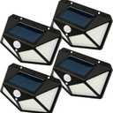 4Pcs Solar RV Light with Motion Sensor Bright 100 LED RV Exterior Light,Black Aluminum Housing 270 Wide Angle Waterproof RV Porch Lights for Courtyards, Garages, Decks