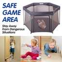 Baby Playpen 53x53 Inch, Indoor/Outdoor Portable Play Yard No Extra pad Required with Breathable Mesh Walls, Enclosed Safe Space for Babies, Quick Foldable Playpen for Home Travel Park (Grey)