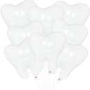 8 Pieces White Tooth Foil Balloons Decorations, 22 Inches Mylar Dental Balloons for Graduation, Tooth Fairy Parties, Dentist Office Decor, Kids First Tooth Celebrations, and Birthday Party Supplies
