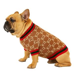 Everything Chic Luxury Dog Sweater – Soft Knit Designer Pet Outfit for Small Dogs & Puppies, Stylish Warm Clothing for Yorkies, Chihuahuas, Dachshunds, Maltese, French Bulldog (S, Gucchewi)