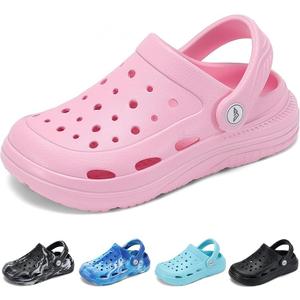 Ballaza Kids Tie Dye Garden Clogs for Boys Girls | Lightweight Slip-On Water Shoes with Arch Support Pink Big Kid, 6, Pink